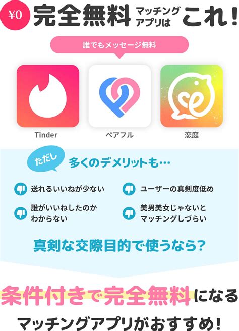 無料 出会い系アプリ|無料で出会いが見つかるマッチングアプリ！課金なし。